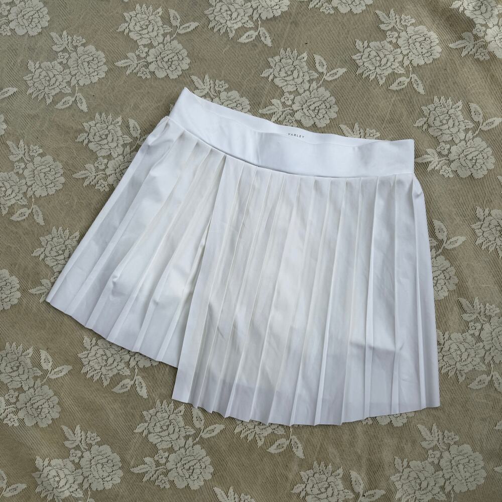 Varley Kalmia White Pleated Midi Tennis Skirt